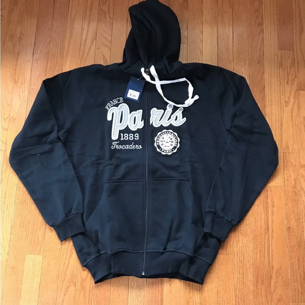 Paris France Trocadero Full Zip Hoodie Sweatshirt NWT